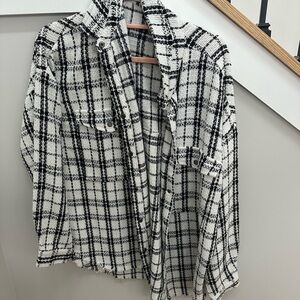 Vici Black and White Plaid Jacket